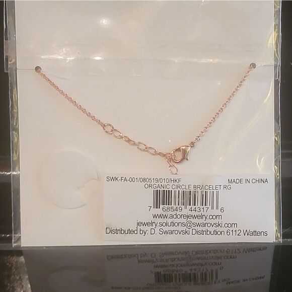 New Adore Organic Circle Rose Gold Bracelet with Swarovski Crystal - Picture 9 of 11